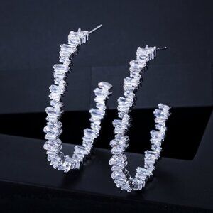 "Fashion Big Open Crystal Round Hoop Earrings for Women, VP1015